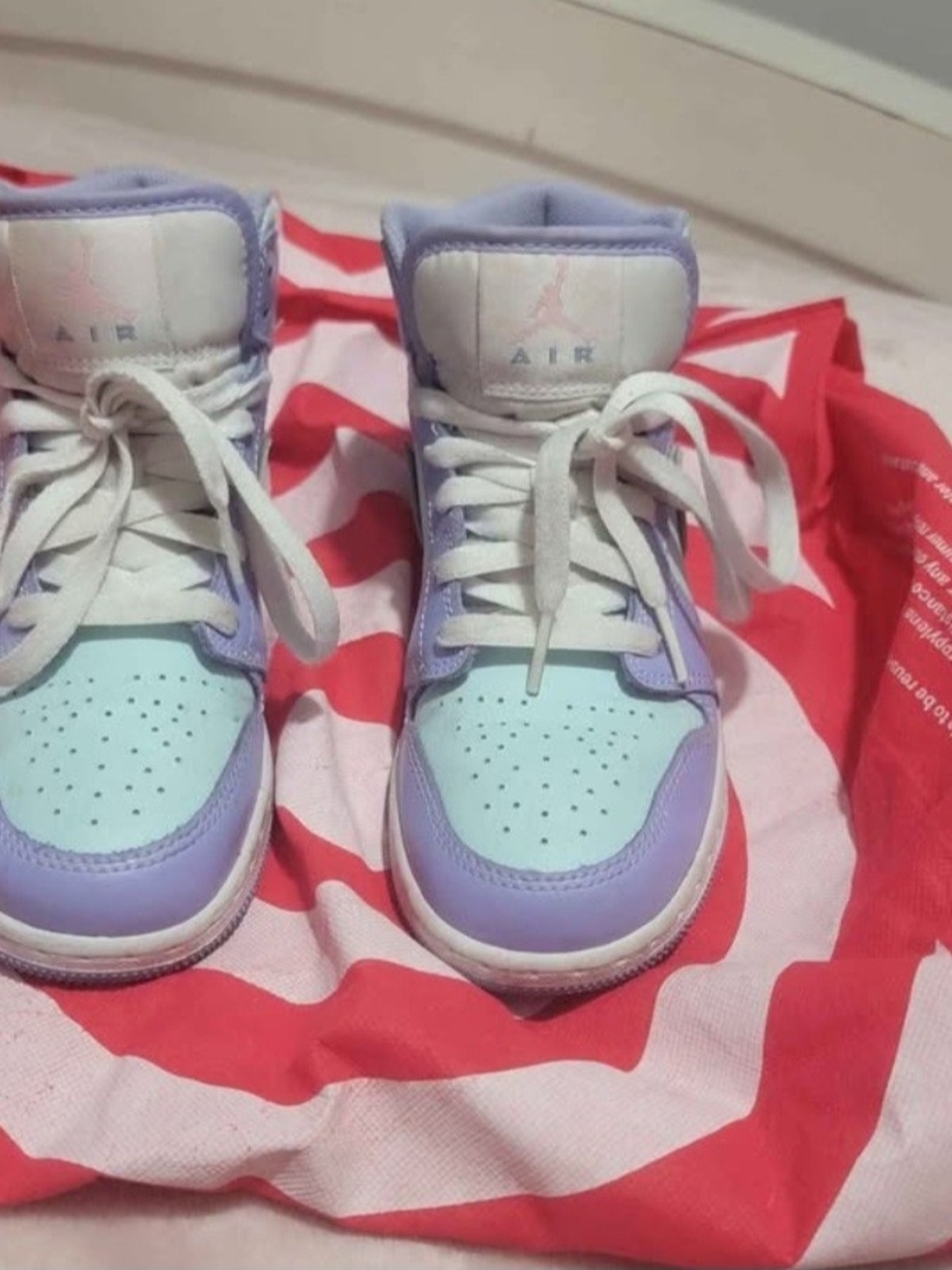 Jordan Kids High-Top Sneakers in Lavender & Mint